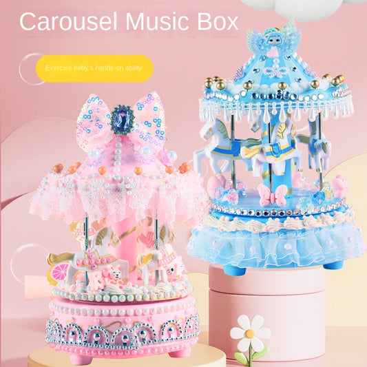 diy illuminated carousel music box material pack